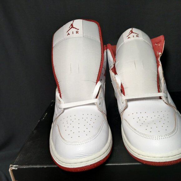 Nike Air Jordan 1 Mid SE White/Lobster-Dune Red Sail Men Shoe Size 13 - Picture 2 of 6
